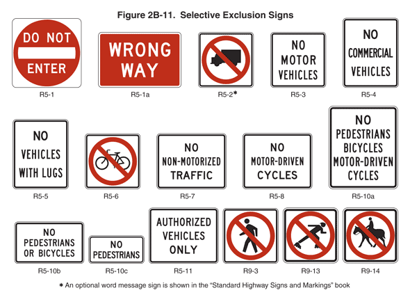 Selective exclusion signs