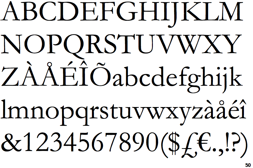 Garamond font