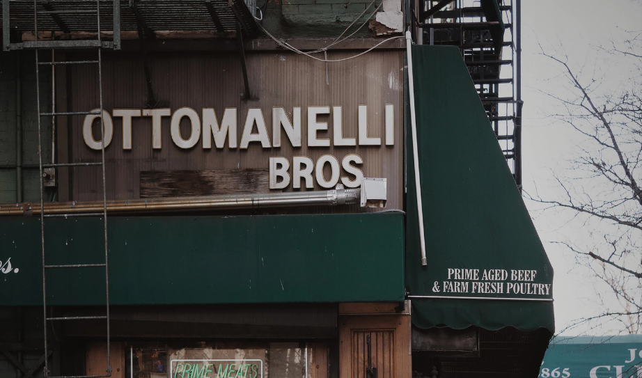 Channel letters above a store