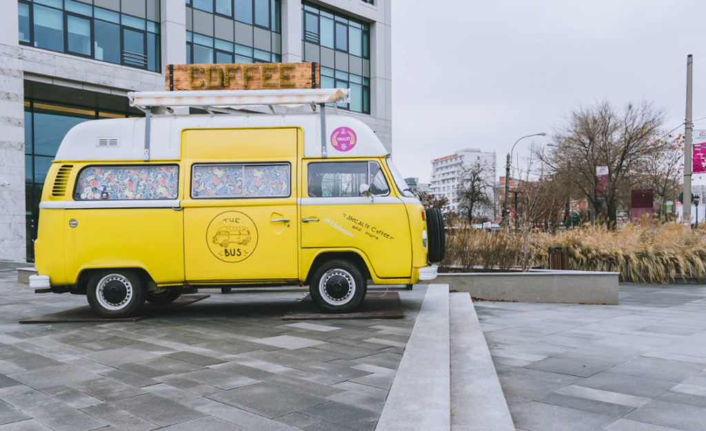 Moving coffee van