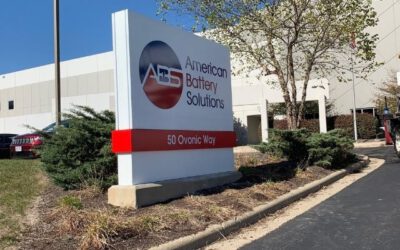 American Battery Solutions Sign - Monument Cabinet front side - Springboro, OH