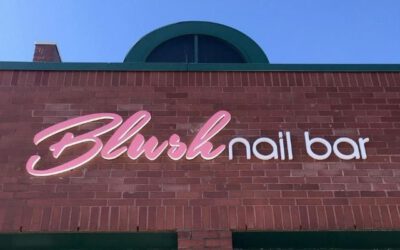 Blush Nail Bar Sign - Side lit channel letters Front close - Troy, MI