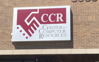 Center Computer Resources Sign - Lit Wall Cabinet Front Building - Sterling Heights, MI