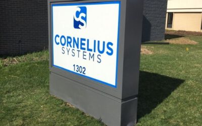 Cornelius Systems Sign - Monument and Cabinet Sign Side Angle - Clawson, MI