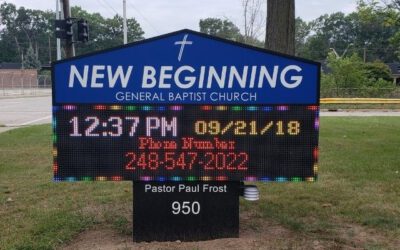 New Beginning Church Sign - LED Message Center Front - Madison Heights, MI