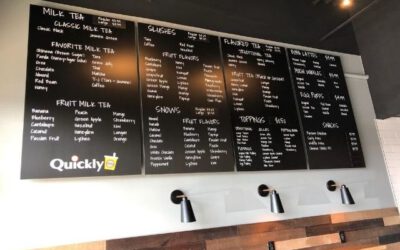 Quickly Boba Cafe Sign - Menu Board - Troy, MI