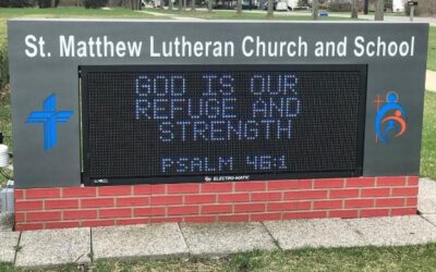 St. Matthew Lutheran Church Sign - LED Message Center Front - Walled Lake, MI
