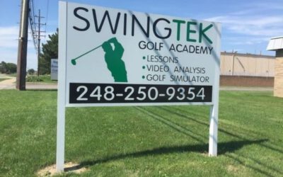 SwingTek Golf Academy Sign - Post and Panel Front - Troy, MI