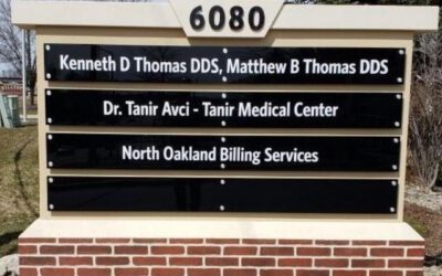 Tanir Medical Center Sign - Faux Brick Monument with Acrylic Panels Front - Clarkston, MI