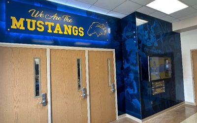 Marian High School gymasium entrance doors