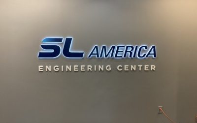 SL America lobby sign in Auburn Hills, Michigan