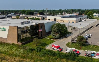 Aerial drone image of Shannon Precision in Madison Heights, MI