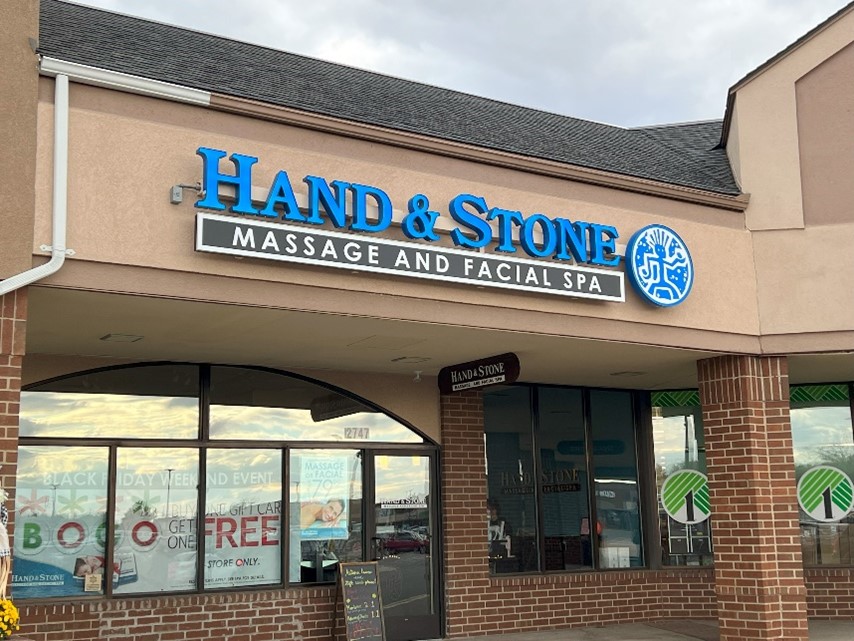 Exterior view of a Hand & Stone Massage and Facial Spa location