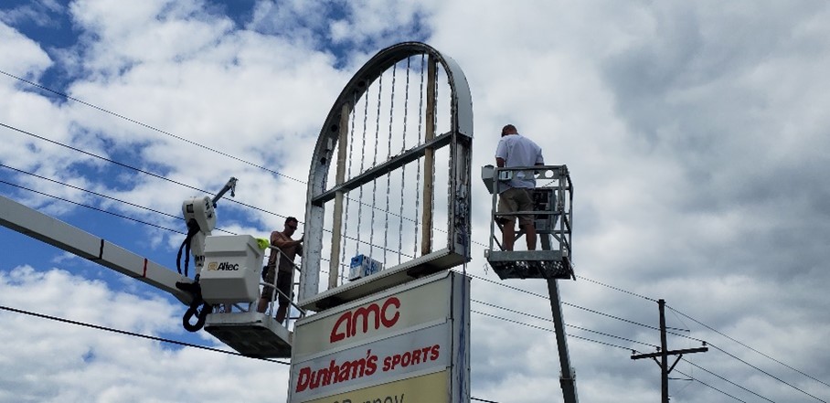 Sign removal by Signarama Troy in Metro Detroit.