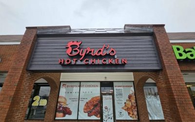 Exterior view of Byrd's Hot Chicken in Novi, MI.