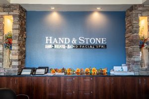 Lobby of a Hand & Stone location in Michigan