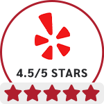 Reviews on Yelp - 4.5/5 Stars