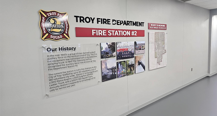 Troy Fire Station History Wall