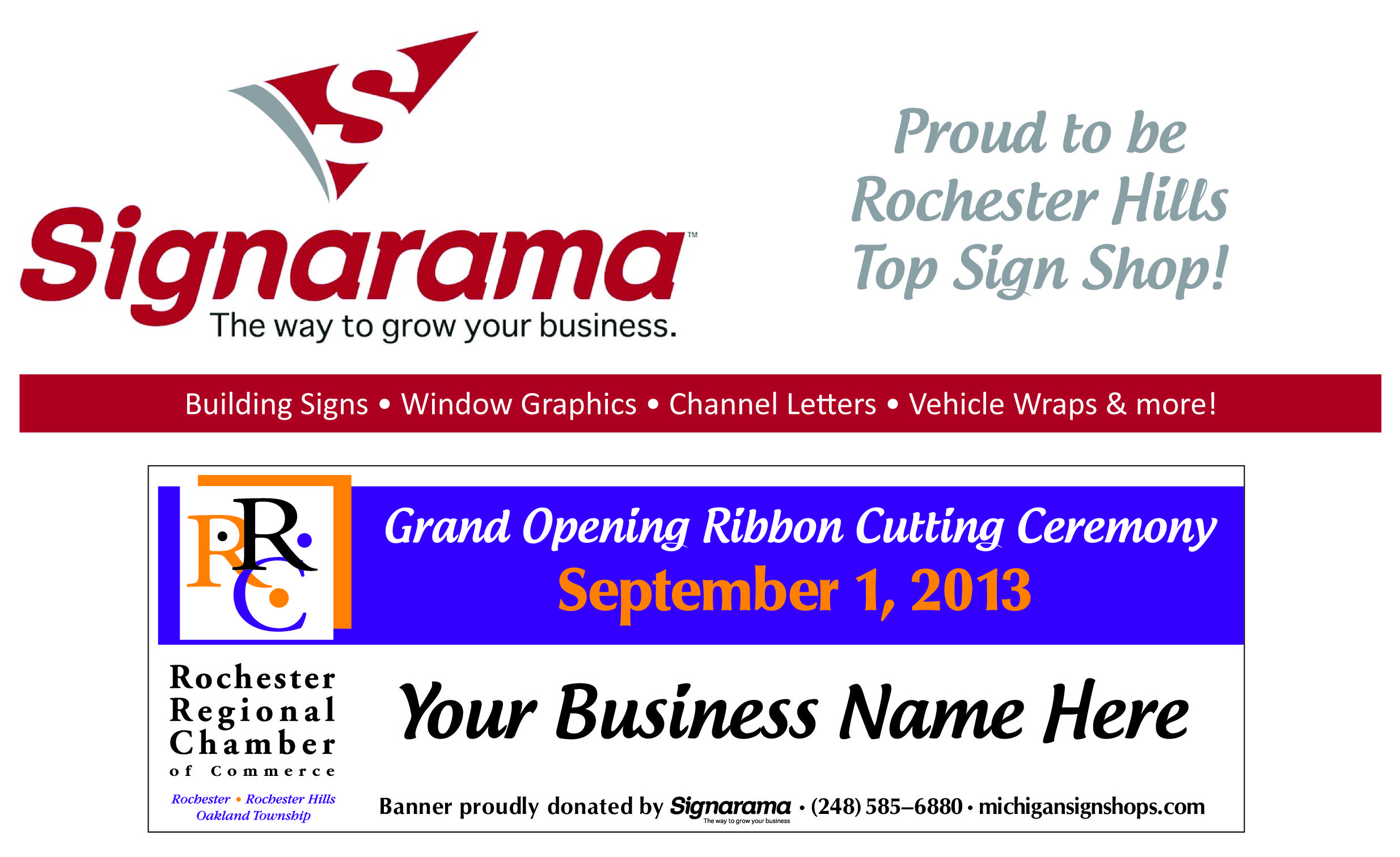 Free Banner for New Rochester Regional Chamber of Commerce Members!