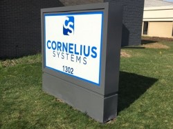 Cornelius Systems Sign - Monument and Cabinet Sign Side Angle - Clawson, MI