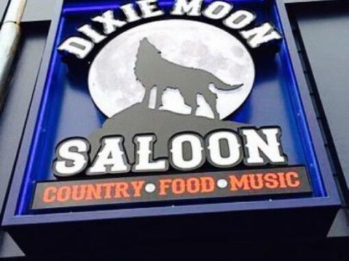 Dixie Moon Saloon Sign - Neon Entrance Building Sign Front View - Royal Oak, MI