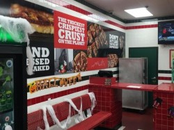 Jet's Pizza Sign - Branding Services Interior Signage Wall Left Angle - Sterling Heights, MI