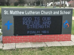 St. Matthew Lutheran Church Sign - LED Message Center Front - Walled Lake, MI