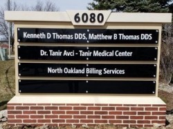 Tanir Medical Center Sign - Faux Brick Monument with Acrylic Panels Front - Clarkston, MI