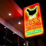 Gus's Fried Chicken Sign - Neon Blade Sign Close Up - Royal Oak, MI