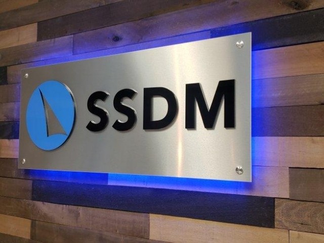 SS Digital Media (SSDM) Sign - Back lit lobby sign Right view - Troy, MI