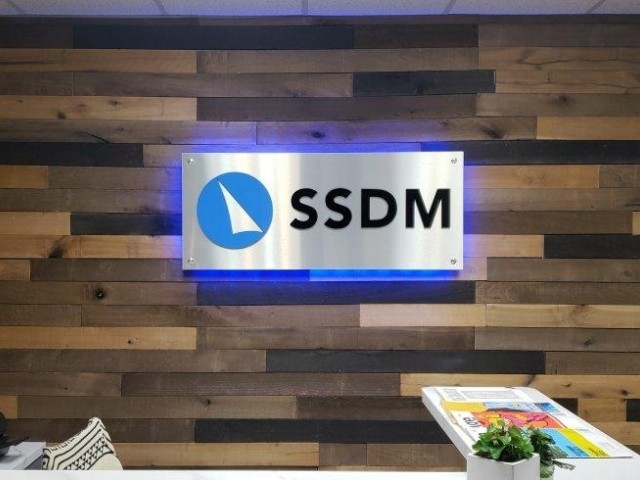 SS Digital Media (SSDM) Sign - Back lit lobby sign front view - Troy, MI