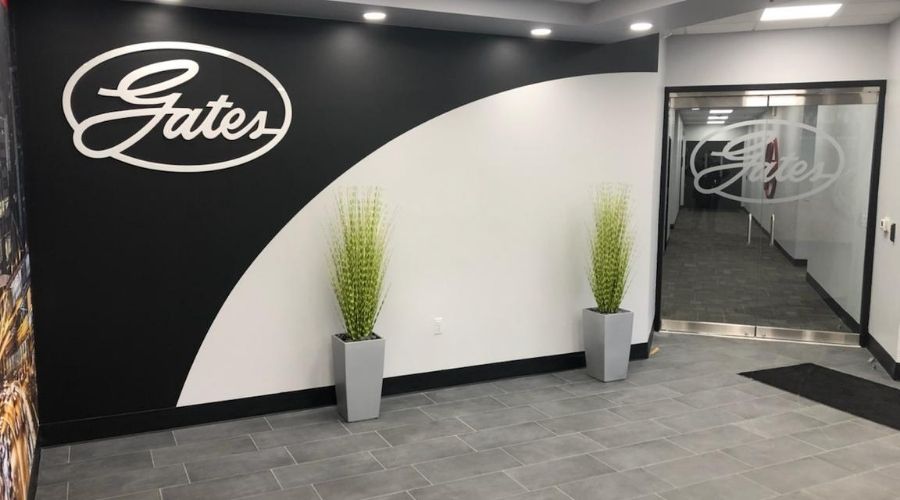 Gates Sign - Interior Wall Wrap and Window Vinyal Full View - Rochester Hills, MI