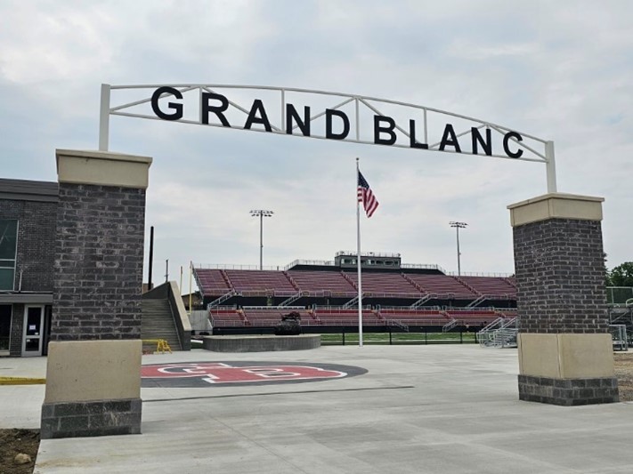 Entrance to Grand Blanc high school football field