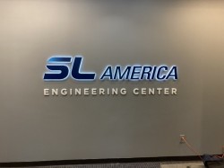 SL America lobby sign in Auburn Hills, Michigan