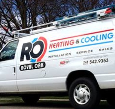 Royal Oak Heating & Cooling work van