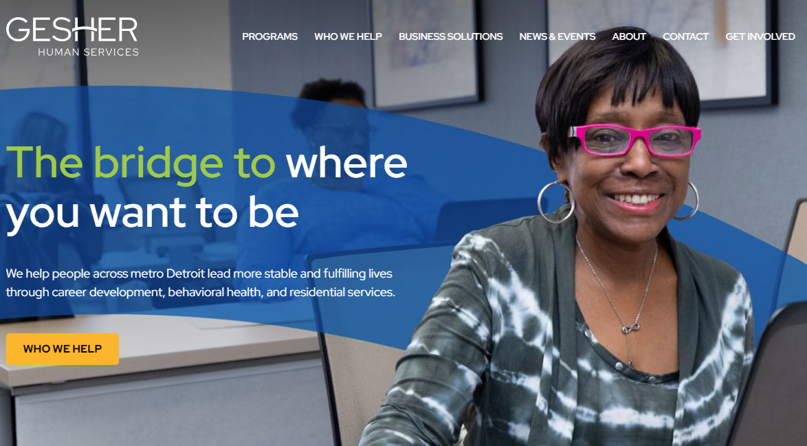 Gesher Human Services website homepage
