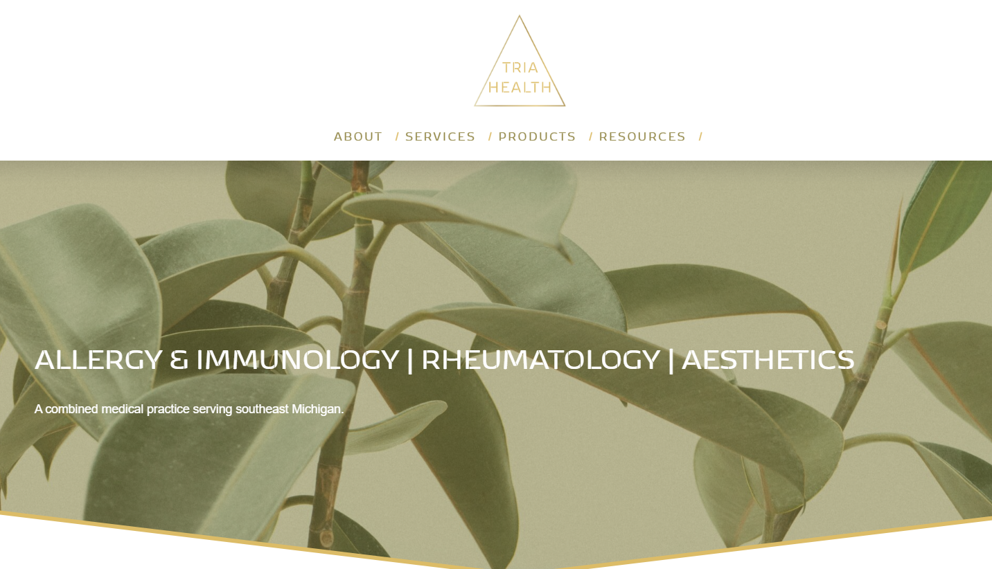 Tria Health website homepage