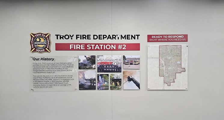 Troy Fire Station History Wall