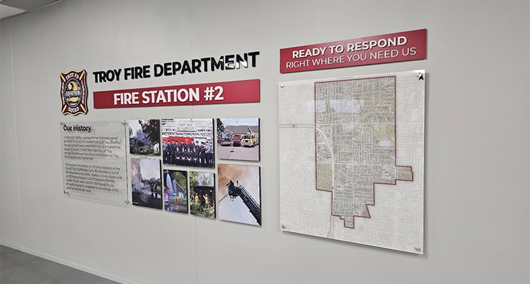 Troy Fire Station History Wall